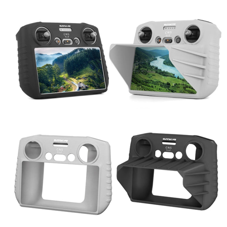 Sunnylife For DJI RC Remote Control Silicone Protective Case, Style: With Hood (Gray) My Store