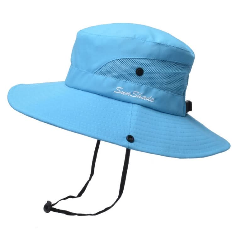 9002 Summer Women Outdoor Sun Hats Fisherman Hat With Ponytail Hole-Reluova