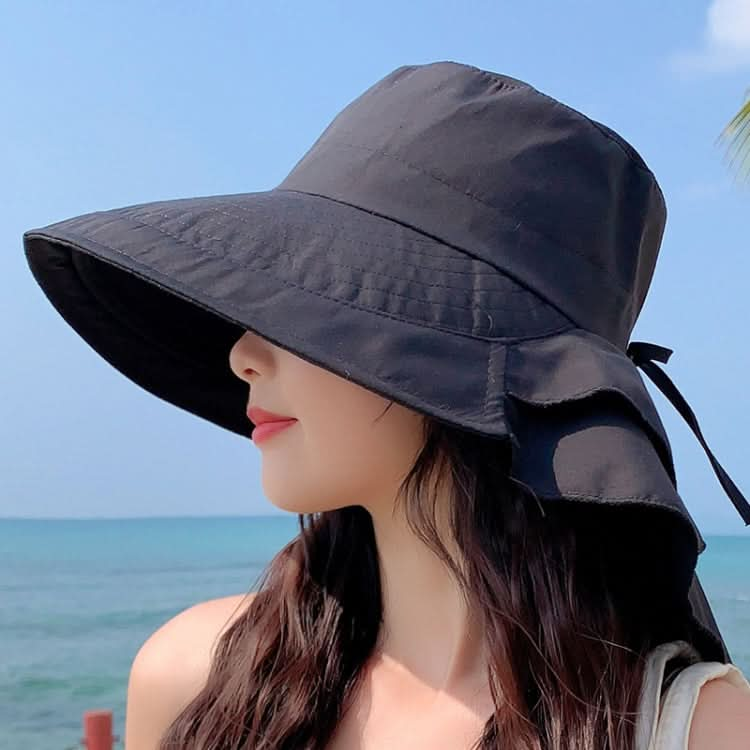 8062 Women Summer Neck Protection Sunscreen Hat Large Brim Fisherman Hat-Reluova