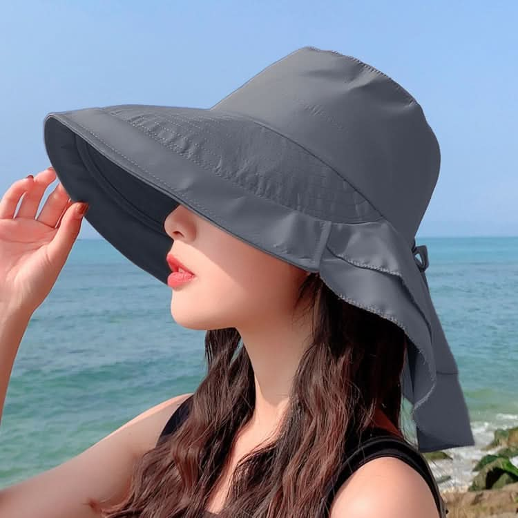 8062 Women Summer Neck Protection Sunscreen Hat Large Brim Fisherman Hat-Reluova