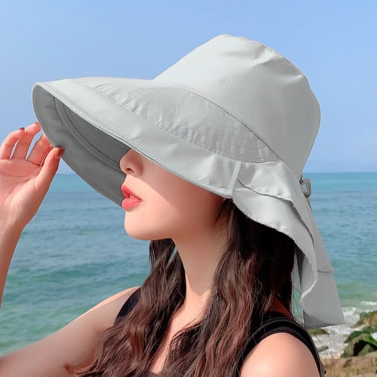 8062 Women Summer Neck Protection Sunscreen Hat Large Brim Fisherman Hat-Reluova