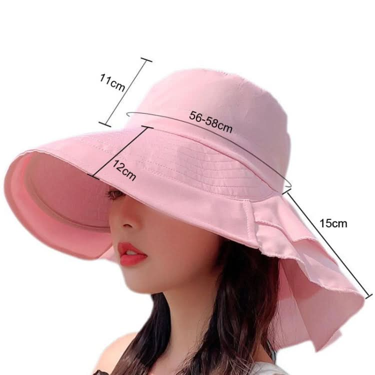 8062 Women Summer Neck Protection Sunscreen Hat Large Brim Fisherman Hat-Reluova