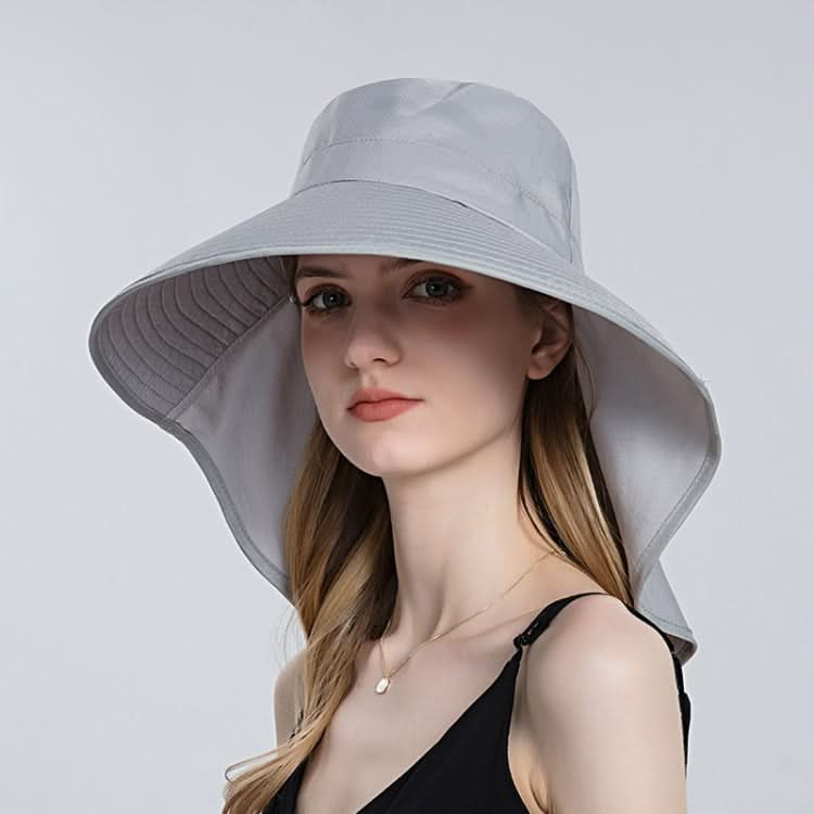 8112 Ladies Sunshade Large Brim Ponytail Bucket Hat-Reluova