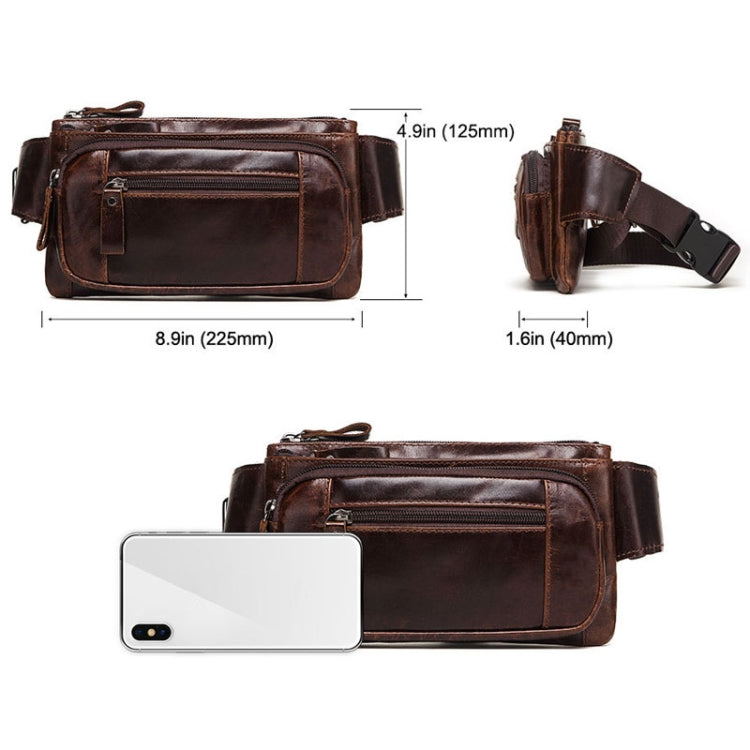 MH562 Leather Men Waste Bags Multifunctional Retro Messenger Bag Reluova