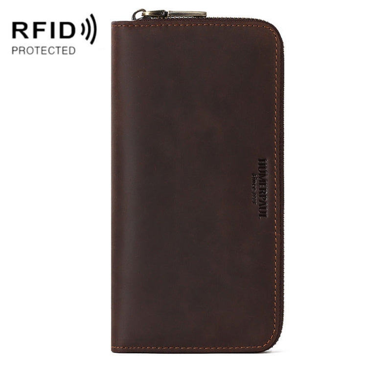 HUMERPAUL BP816 RFID Anti-Magnetic Men Long Wallet Business Retro Multi-Card Solt Handbag My Store