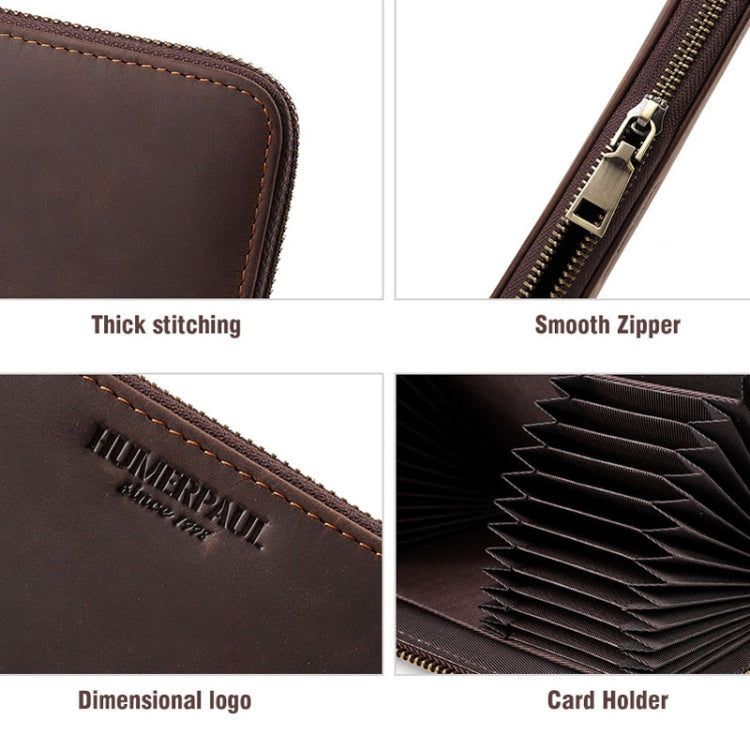 HUMERPAUL BP816 RFID Anti-Magnetic Men Long Wallet Business Retro Multi-Card Solt Handbag My Store