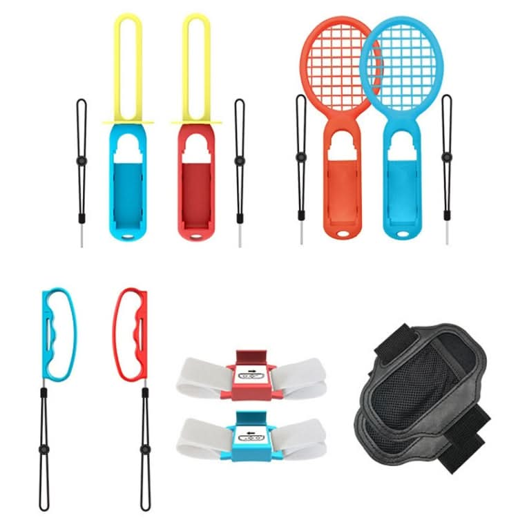 IPLAY HBS-447 10 In 1 Grip + Wrist Strap + Strap + Lightsaber + Racket Sports Set For Nintendo Switch Reluova