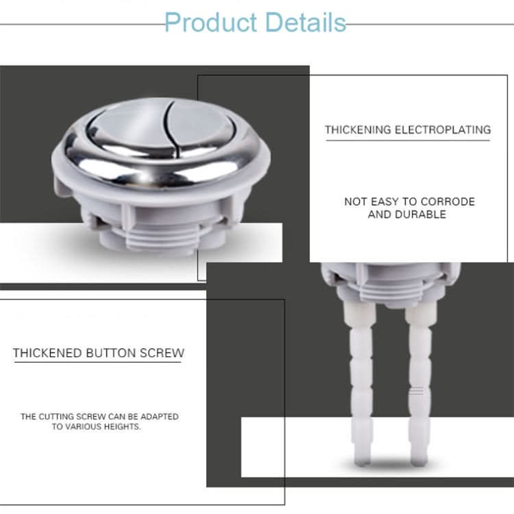 Toilet Tank Stainless Steel Spring Single and Double Buttons, Spec: Reluova