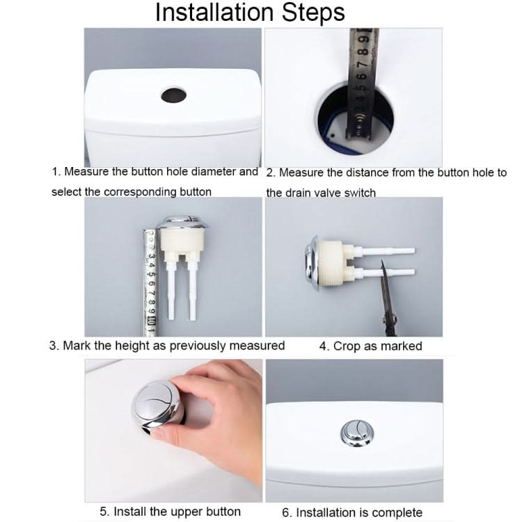 Toilet Tank Stainless Steel Spring Single and Double Buttons, Spec: Reluova