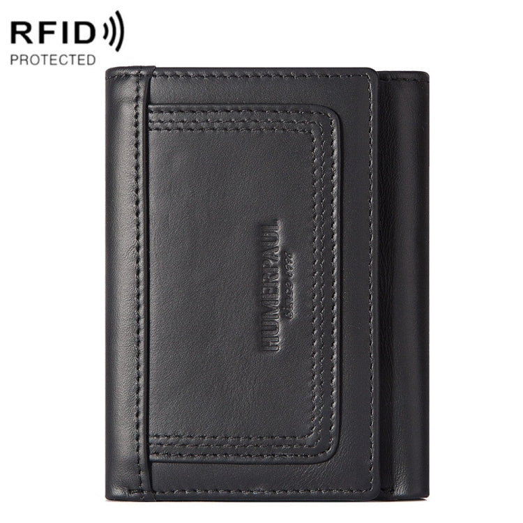 HUMERPAUL BP992 RFID Anti-Magnetic Multi-Card Position Zipper Coin Purse Leather Men Wallet My Store