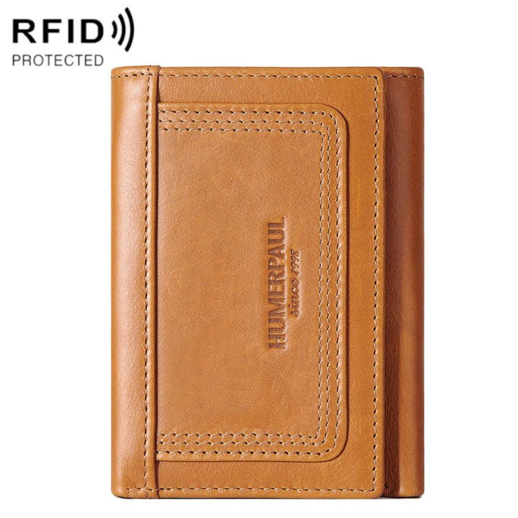 HUMERPAUL BP992 RFID Anti-Magnetic Multi-Card Position Zipper Coin Purse Leather Men Wallet My Store