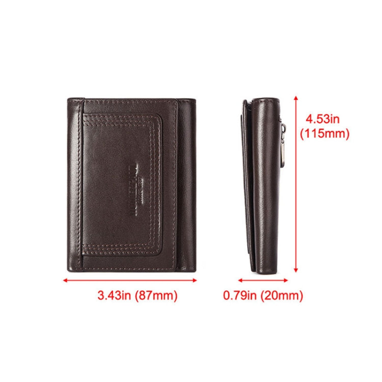 HUMERPAUL BP992 RFID Anti-Magnetic Multi-Card Position Zipper Coin Purse Leather Men Wallet My Store