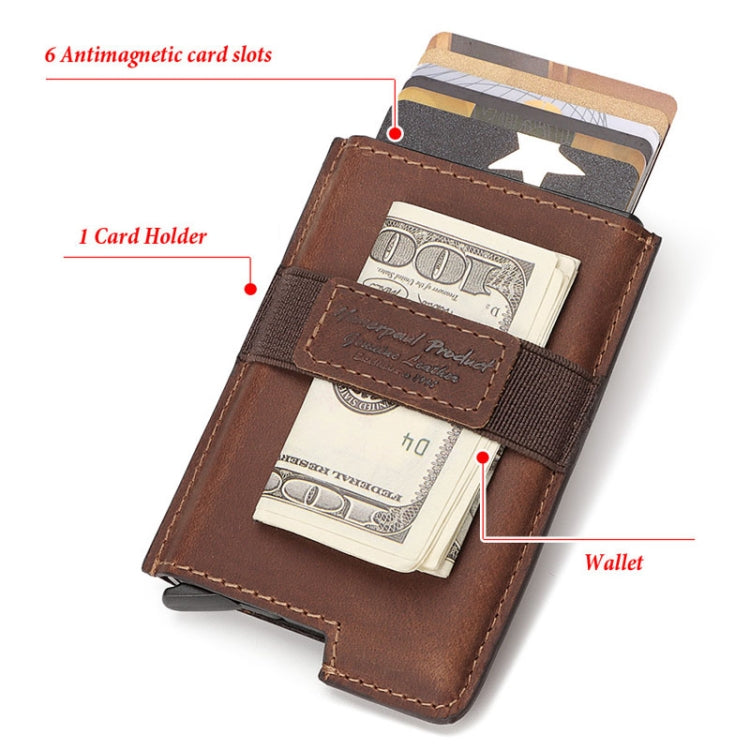 HUMERPAUL BP977 RFID Anti-Theft Card Box Leather Automatic Credit Card Set My Store