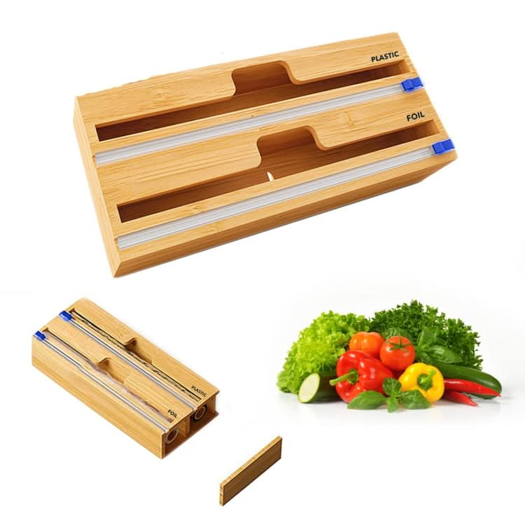 Aluminum Foil Wrap Dispenser Wood Storage Box for Kitchen Drawer,Style: Reluova