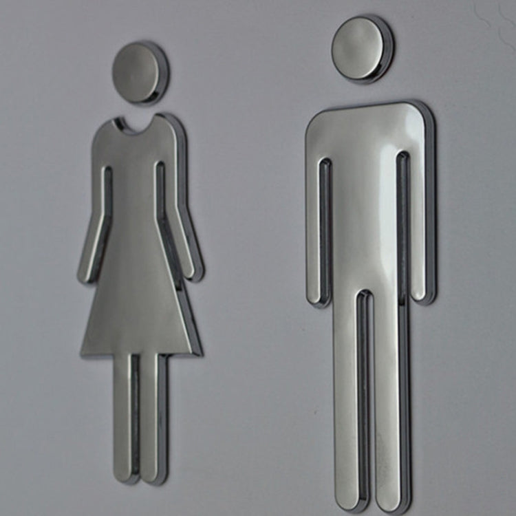 2 PCS 20cm 3D DIY Man & Woman Toilet Sticker WC Door Sign Decals Toilet Signs-Reluova