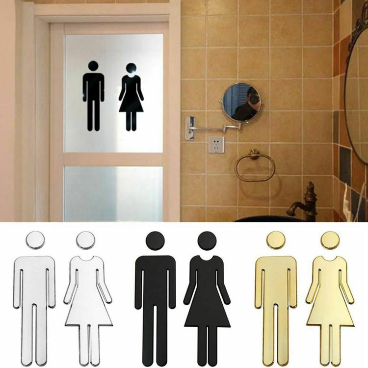 2 PCS 20cm 3D DIY Man & Woman Toilet Sticker WC Door Sign Decals Toilet Signs-Reluova