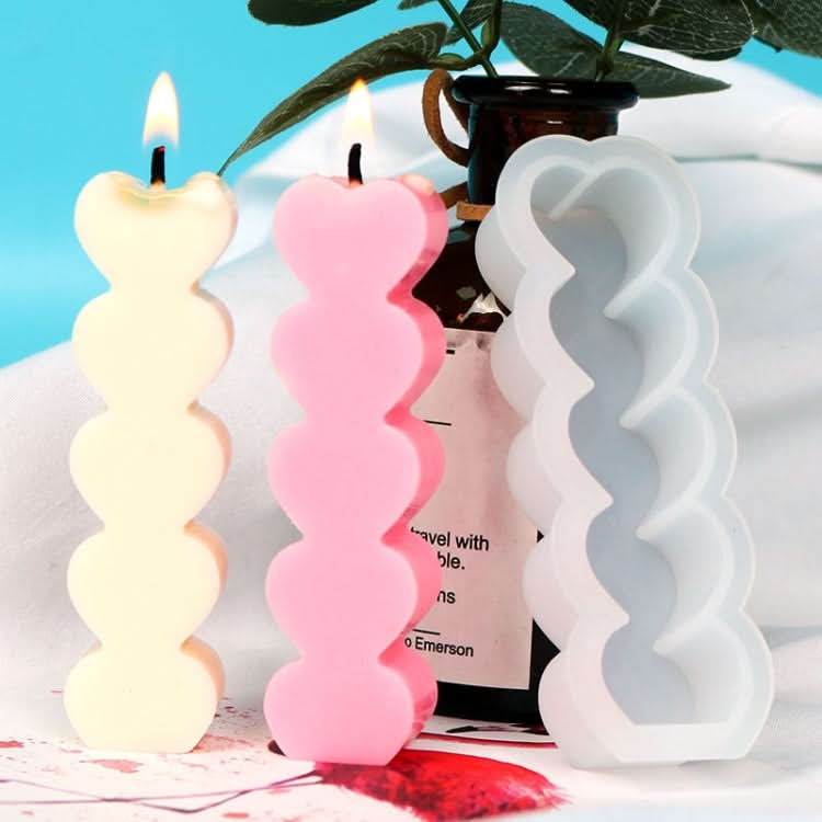 D2111-1 DIY Drop Mold Heart Candle Silicone Mold