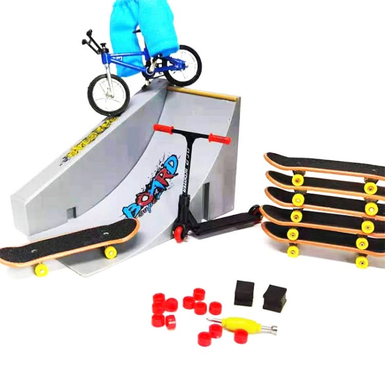 Mini Finger Bike Bicycle Finger Skateboards Skate Ramp Parts Set Reluova