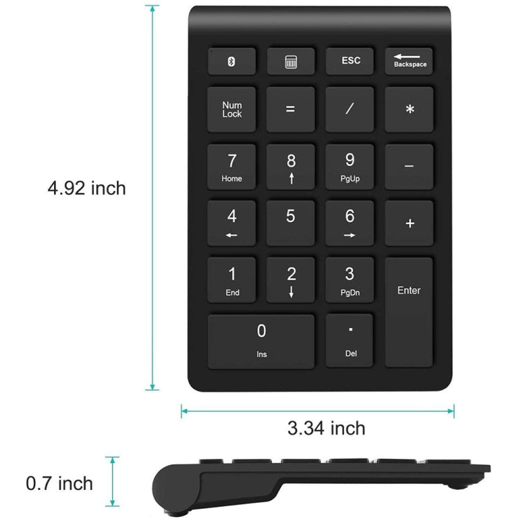 BT304 22 Keys Laptop Mini Wireless Keyboard, Spec: