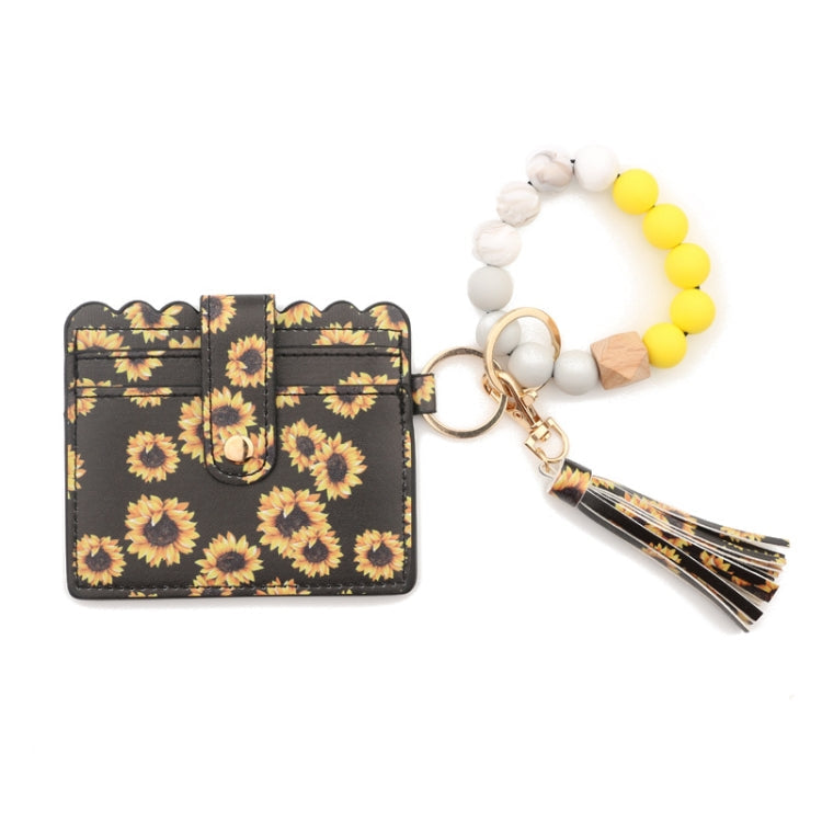 PU Tassel Silicone Bead Bracelet Wallet With Keychain My Store