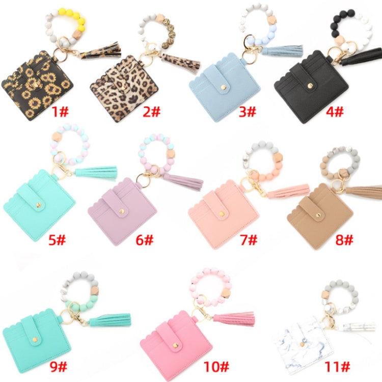 PU Tassel Silicone Bead Bracelet Wallet With Keychain My Store