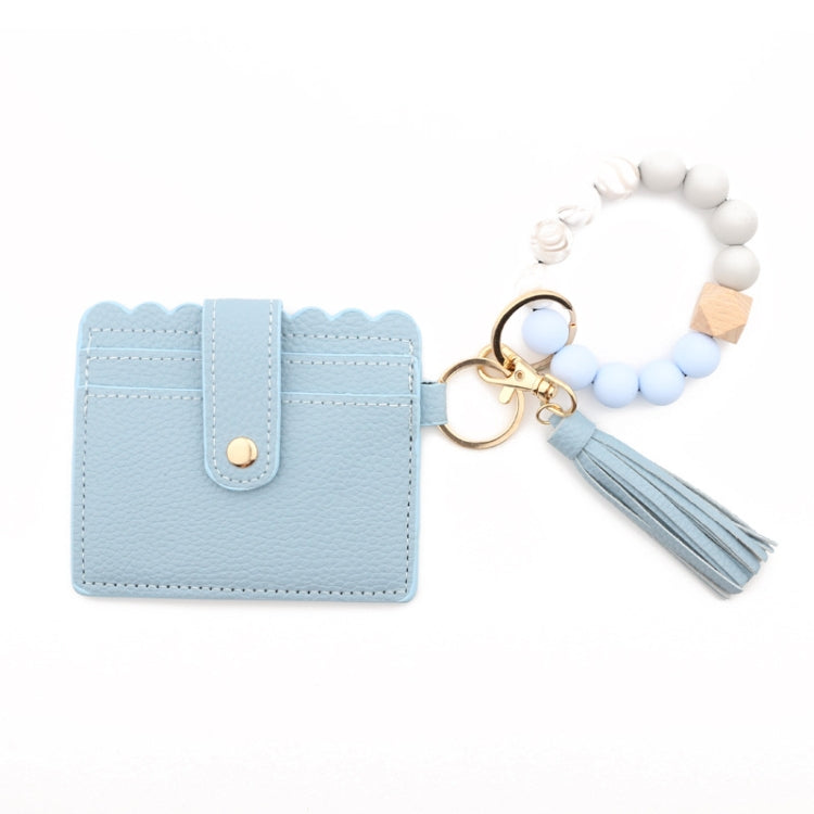 PU Tassel Silicone Bead Bracelet Wallet With Keychain My Store