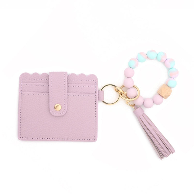 PU Tassel Silicone Bead Bracelet Wallet With Keychain My Store