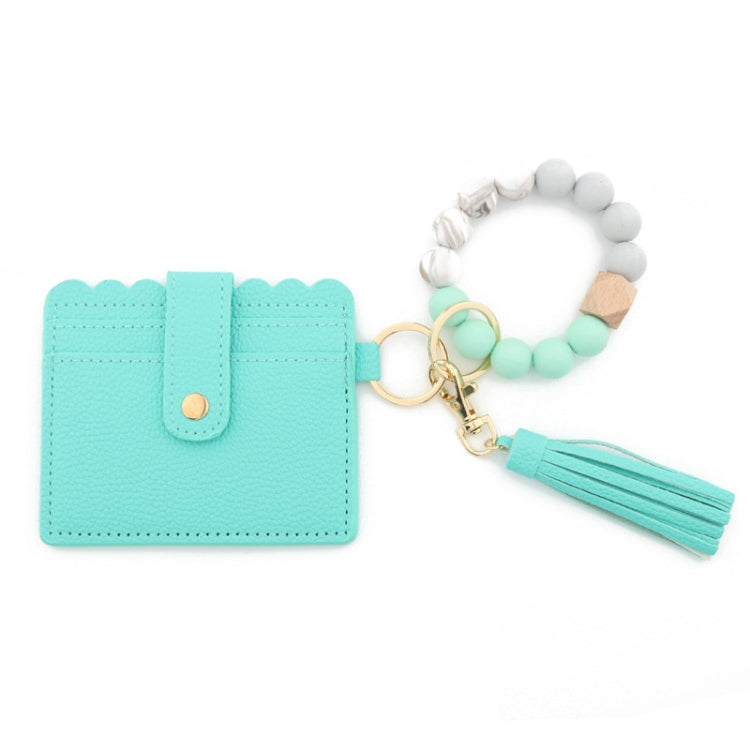 PU Tassel Silicone Bead Bracelet Wallet With Keychain My Store