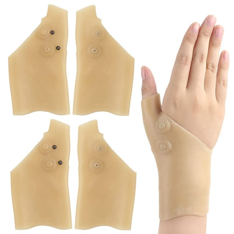 4 PCS Silicone Magnetic Therapy Glove Wrist Sprain Fixed Wrist Cover-Reluova