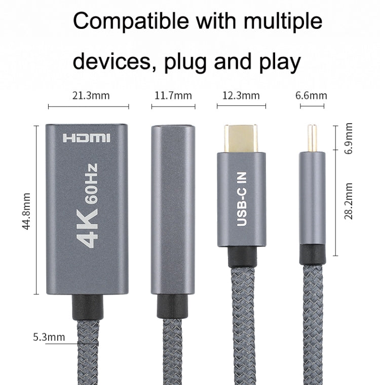 ULT-unite USB3.1 Type-C / USB-C To HDMI High-definition Cable Computer with Screen Conversion Cable