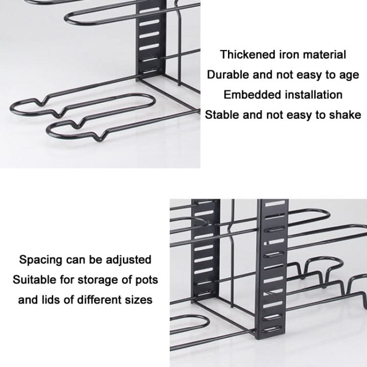 Kitchen Vertical Folding Detachable Pot Lid Holder, Specification: Reluova