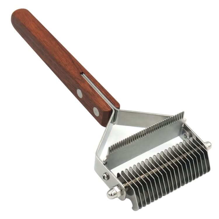 Pet Wooden Handle Dual-purpose Stainless Steel Comb Pet Hair Removal Comb - Reluova