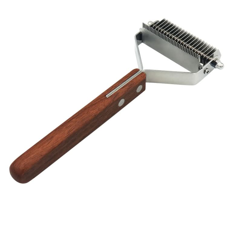 Pet Wooden Handle Dual-purpose Stainless Steel Comb Pet Hair Removal Comb - Reluova