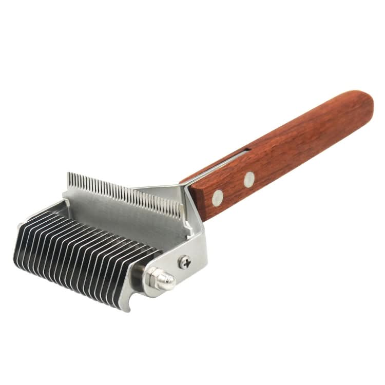 Pet Wooden Handle Dual-purpose Stainless Steel Comb Pet Hair Removal Comb - Reluova