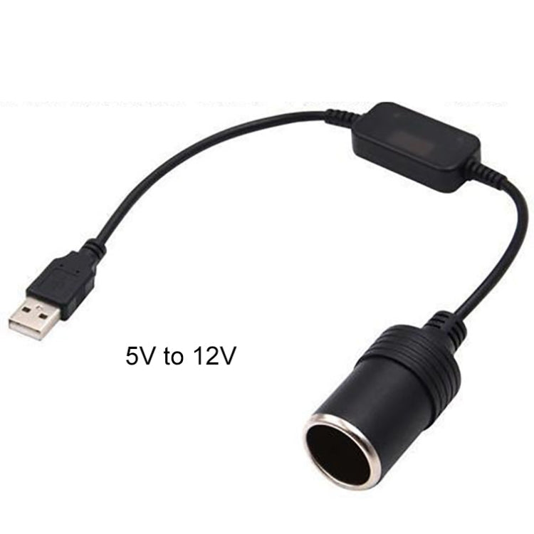 2 PCS Car USB to Cigarette Lighter Socket 5V to 12V Boost Power Adapter Cable