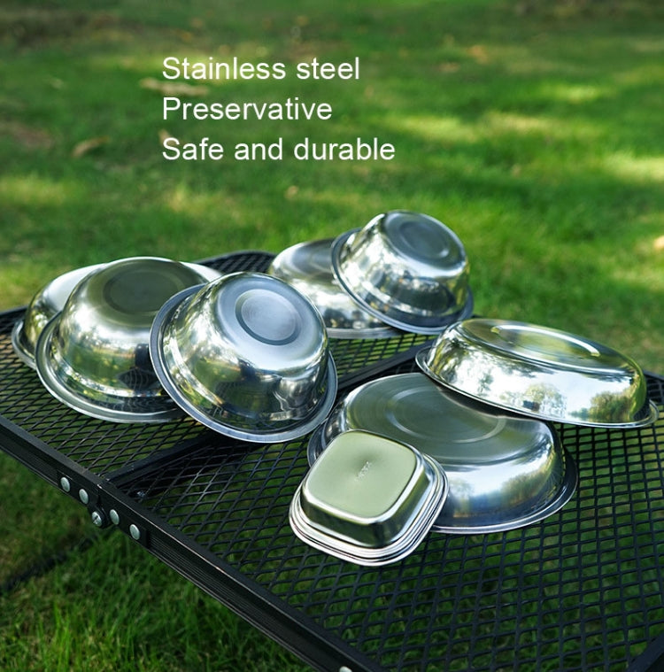 CLS Portable Stainless Steel Dinner Plate Outdoor Camping Cutlery Reluova