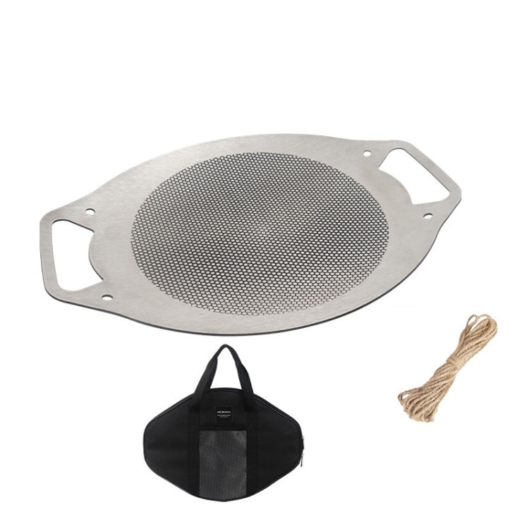 NOBANA Outdoor BBQ Pan Camping Stainless Steel Frying Pan, Style: Reluova