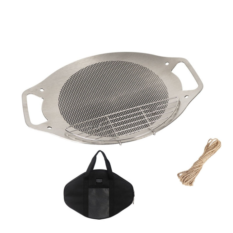 NOBANA Outdoor BBQ Pan Camping Stainless Steel Frying Pan, Style: Reluova