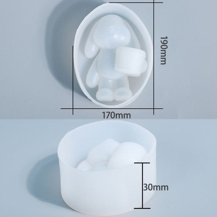 D263 DIY Crystal Epoxy Mould Holding Bucket Rabbit Mirror Making Table Mould