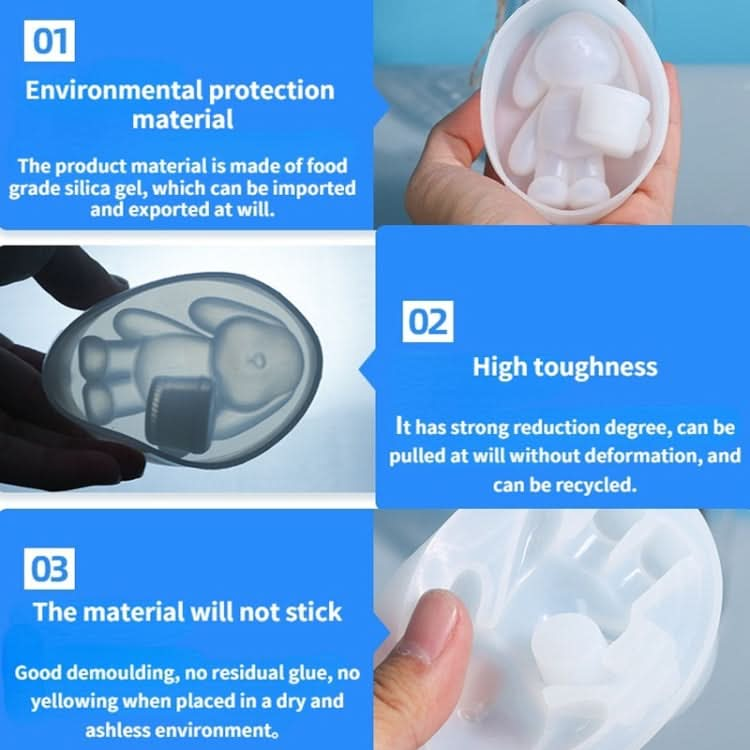 D263 DIY Crystal Epoxy Mould Holding Bucket Rabbit Mirror Making Table Mould