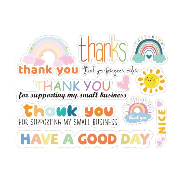 Rainbow Thank You Sticker Gift Box Seal Sticker My Store