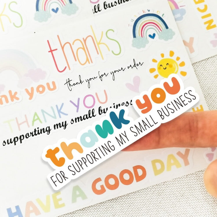 Rainbow Thank You Sticker Gift Box Seal Sticker