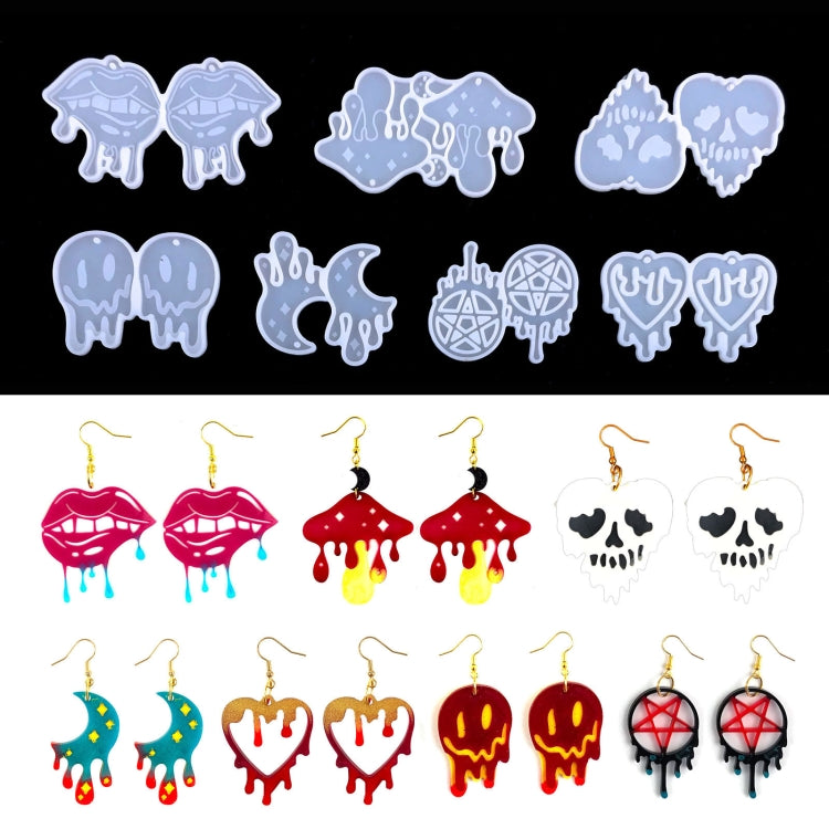 Halloween DIY Earrings Mould Pendant Decoration Silicone Mould, Style: