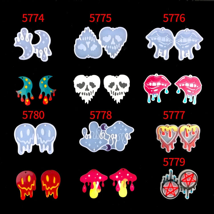 Halloween DIY Earrings Mould Pendant Decoration Silicone Mould, Style: