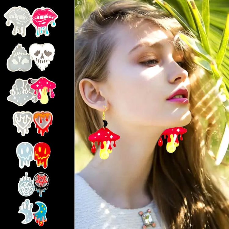 Halloween DIY Earrings Mould Pendant Decoration Silicone Mould, Style: