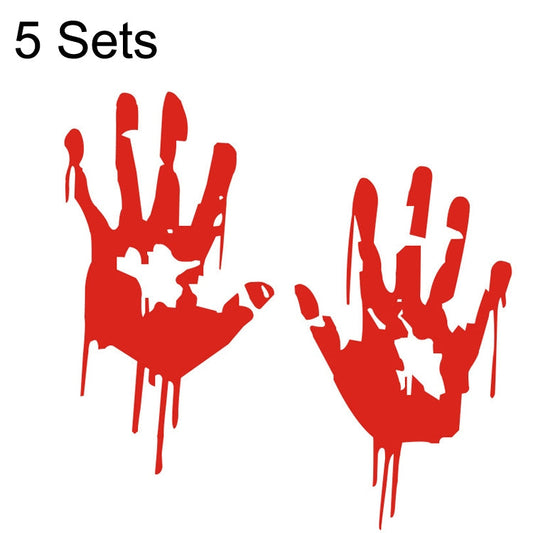 5 Sets Waterproof Sunscreen Reflective Car Sticker Blood Handprint Halloween Sticker ÎҵÄÉ̵ê