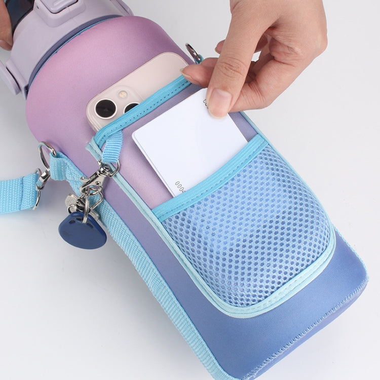 2L Gradient Color Water Bottle Cover Case Sleeve with Strap