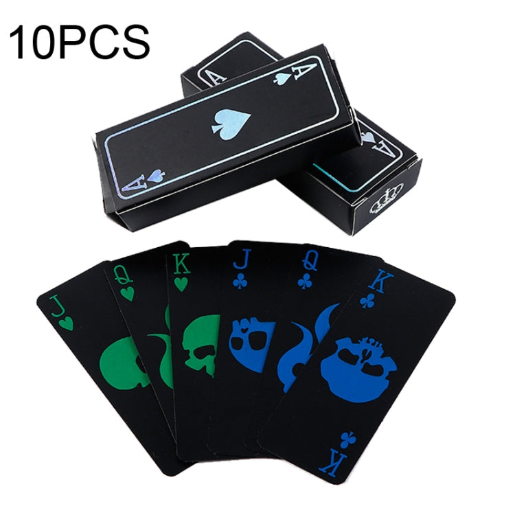 10 PCS Fluorescent PVC Skull Playing Cards Waterproof  Playing Cards,Size: