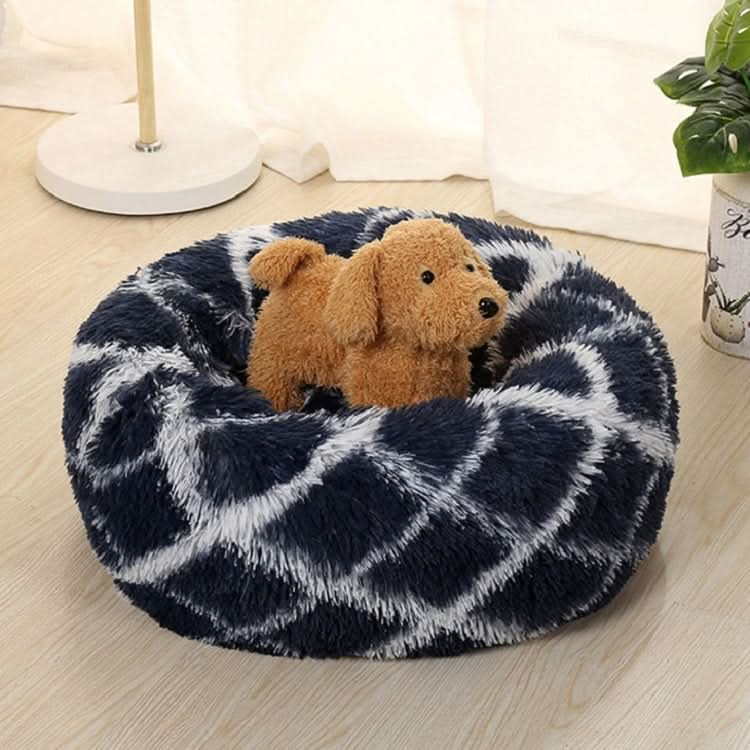 Long-haired Round Pet Kennel Warm Pet Bed - Reluova