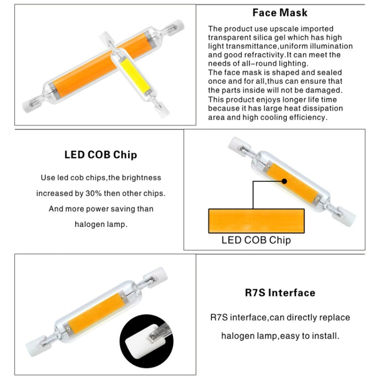 R7S LED COB Dimmer Glass Lamp Double-end Horizontal Plug-in Light My Store